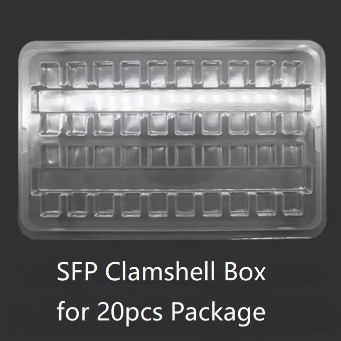 PET付きSFP SFP+トランシーバー20個用SFPクラムシェルボックスパッケージ